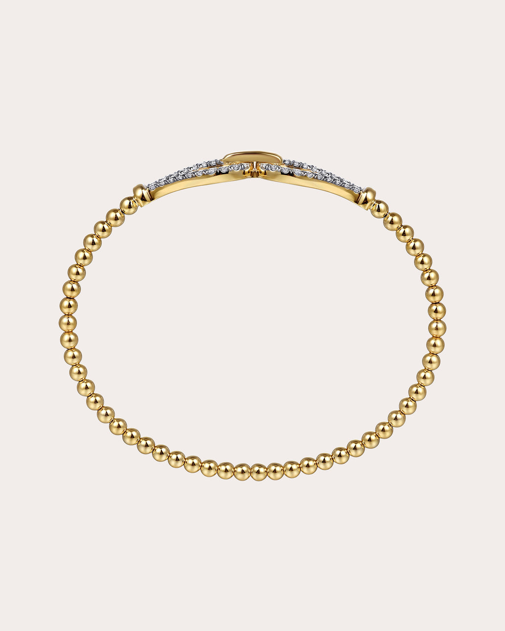 Diamond & 14k Gold Bujukan Stirrup Bangle