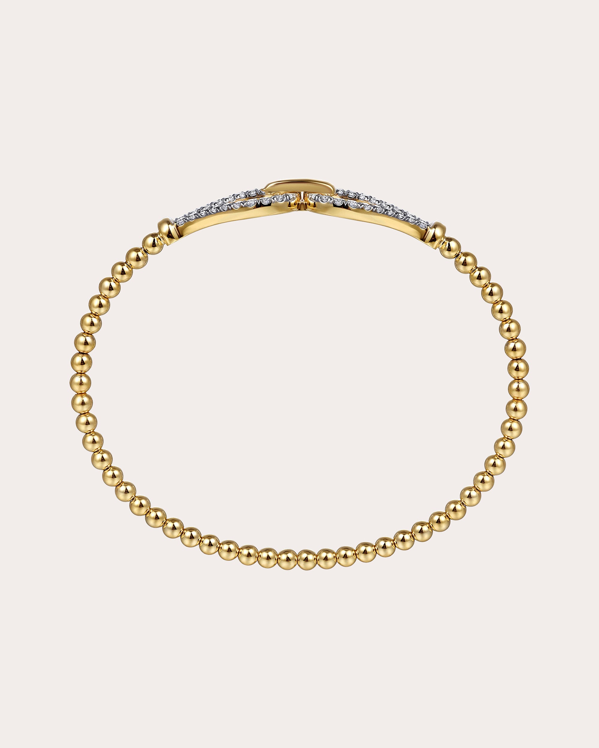 Diamond & 14k Gold Bujukan Stirrup Bangle