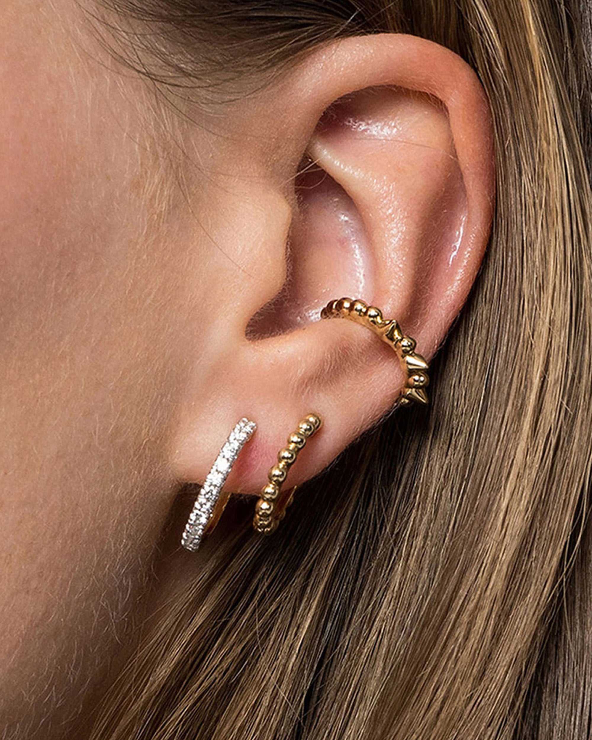 Diamond & 14k Gold Bujukan Cuff Huggie Earrings