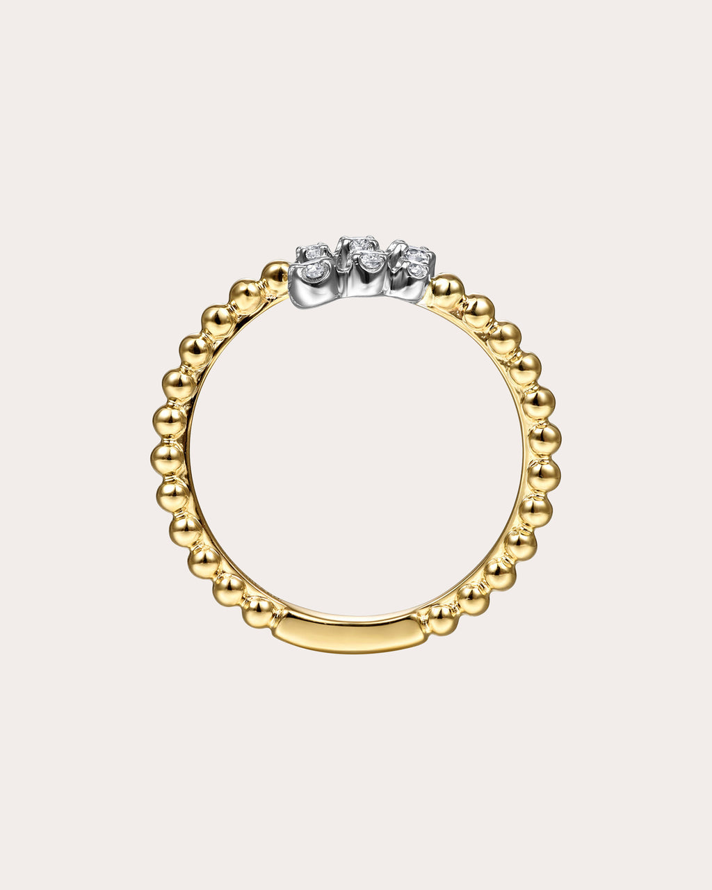Diamond & 14k Gold Bujukan Beaded Bypass Ring