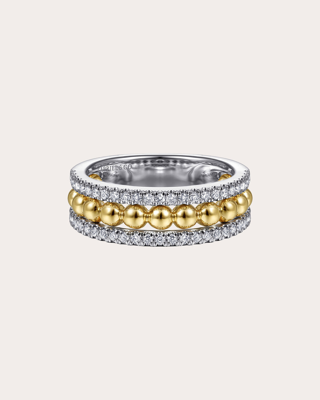 Diamond & Two-Tone Bujukan Wide Band Ring