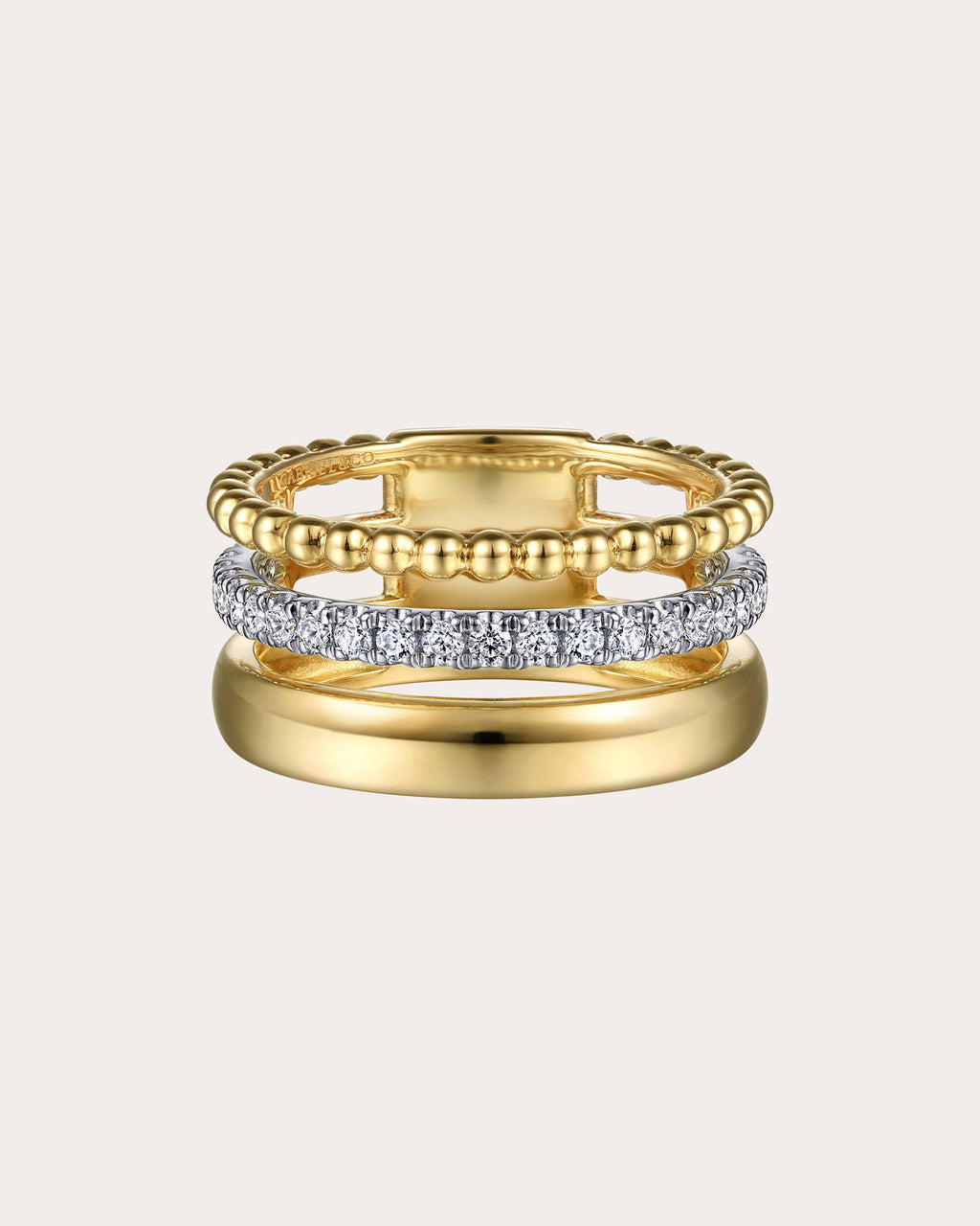Diamond & 14k Gold Bujukan Easy Stackable Ring