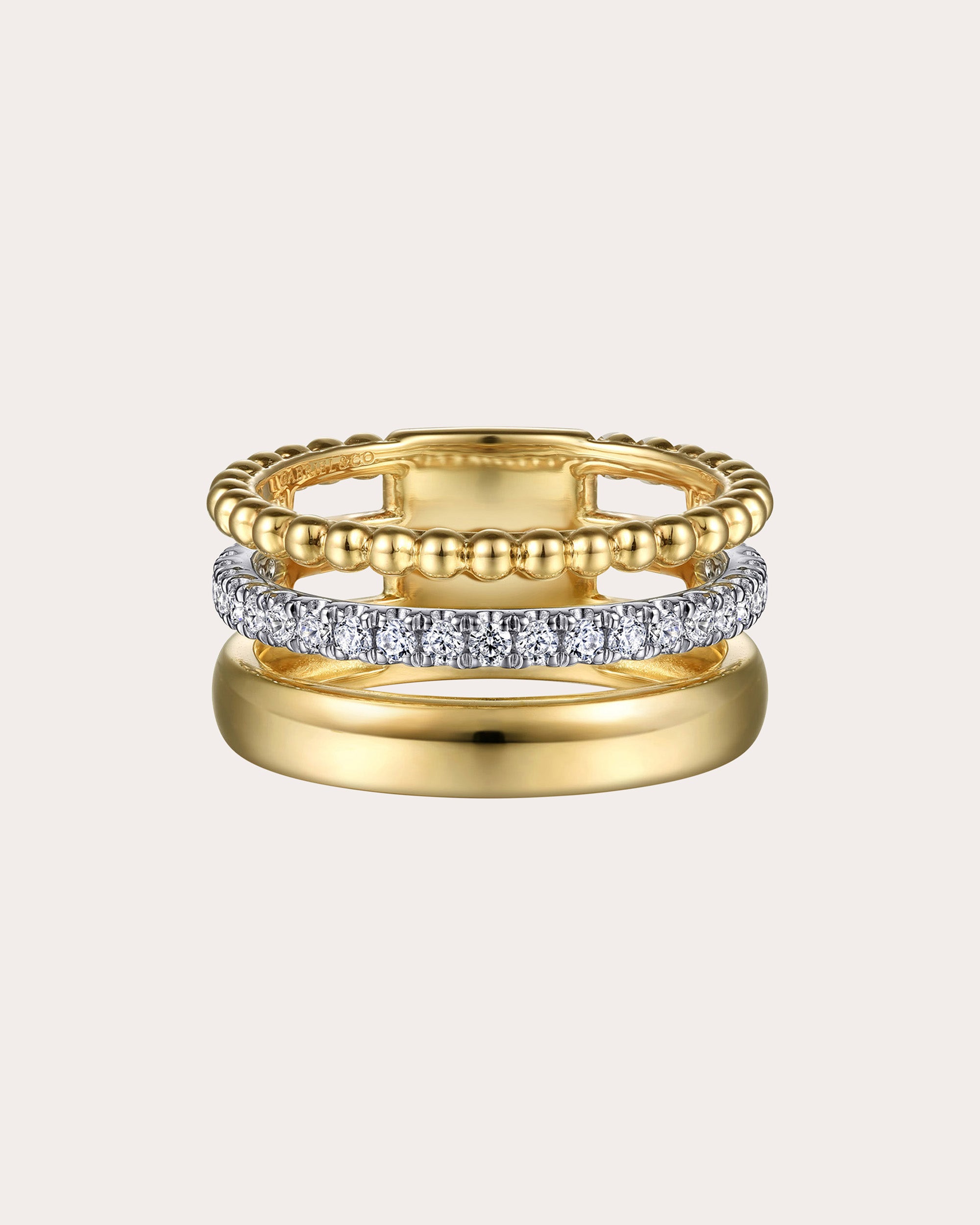 Diamond & 14k Gold Bujukan Easy Stackable Ring