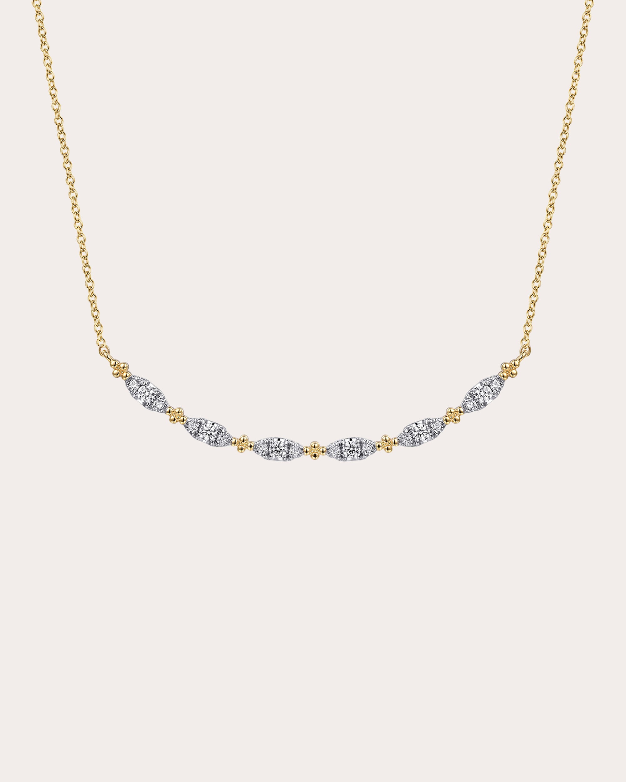 Diamond & 14k Gold Bujukan Marquise Necklace
