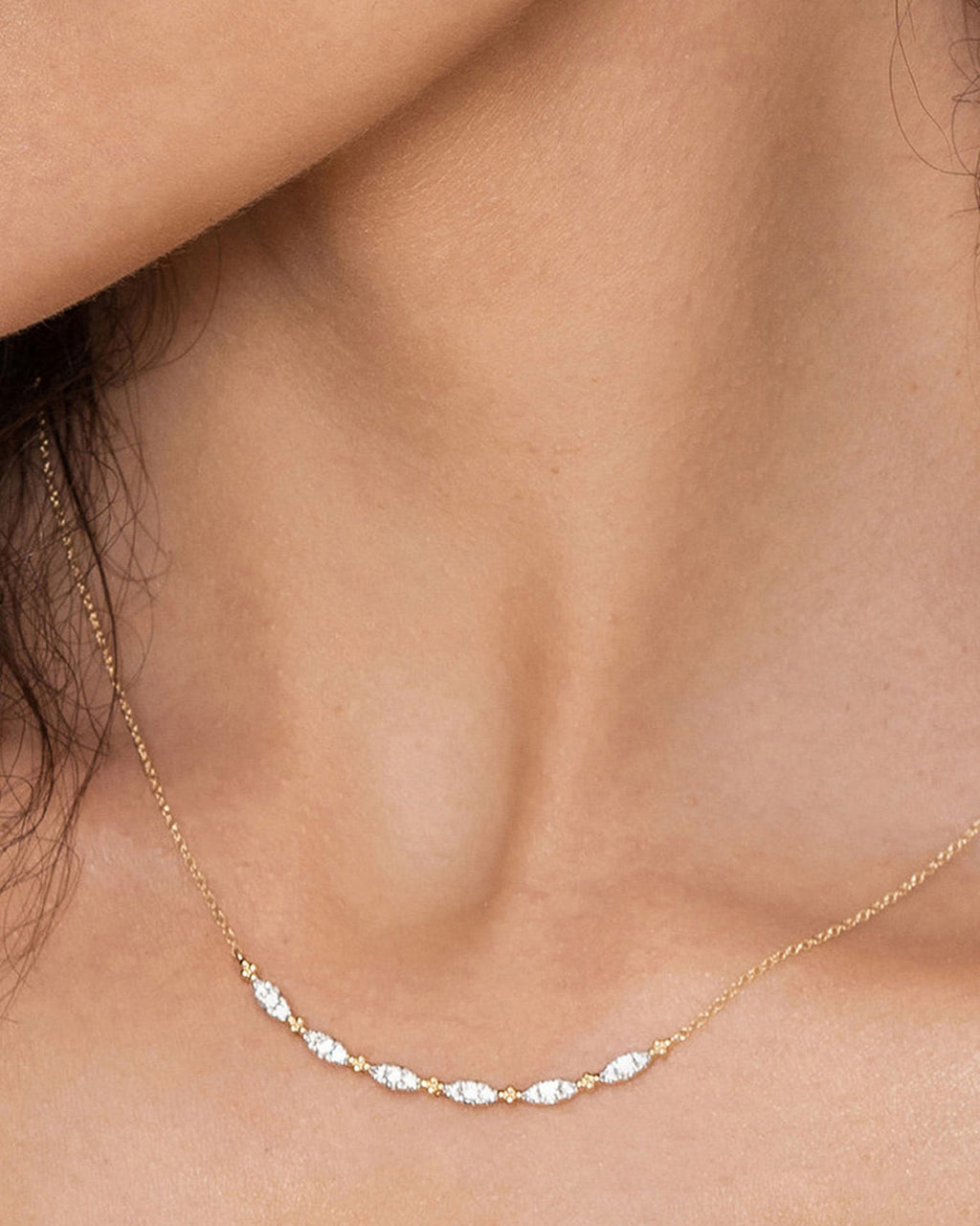 Diamond & 14k Gold Bujukan Marquise Necklace