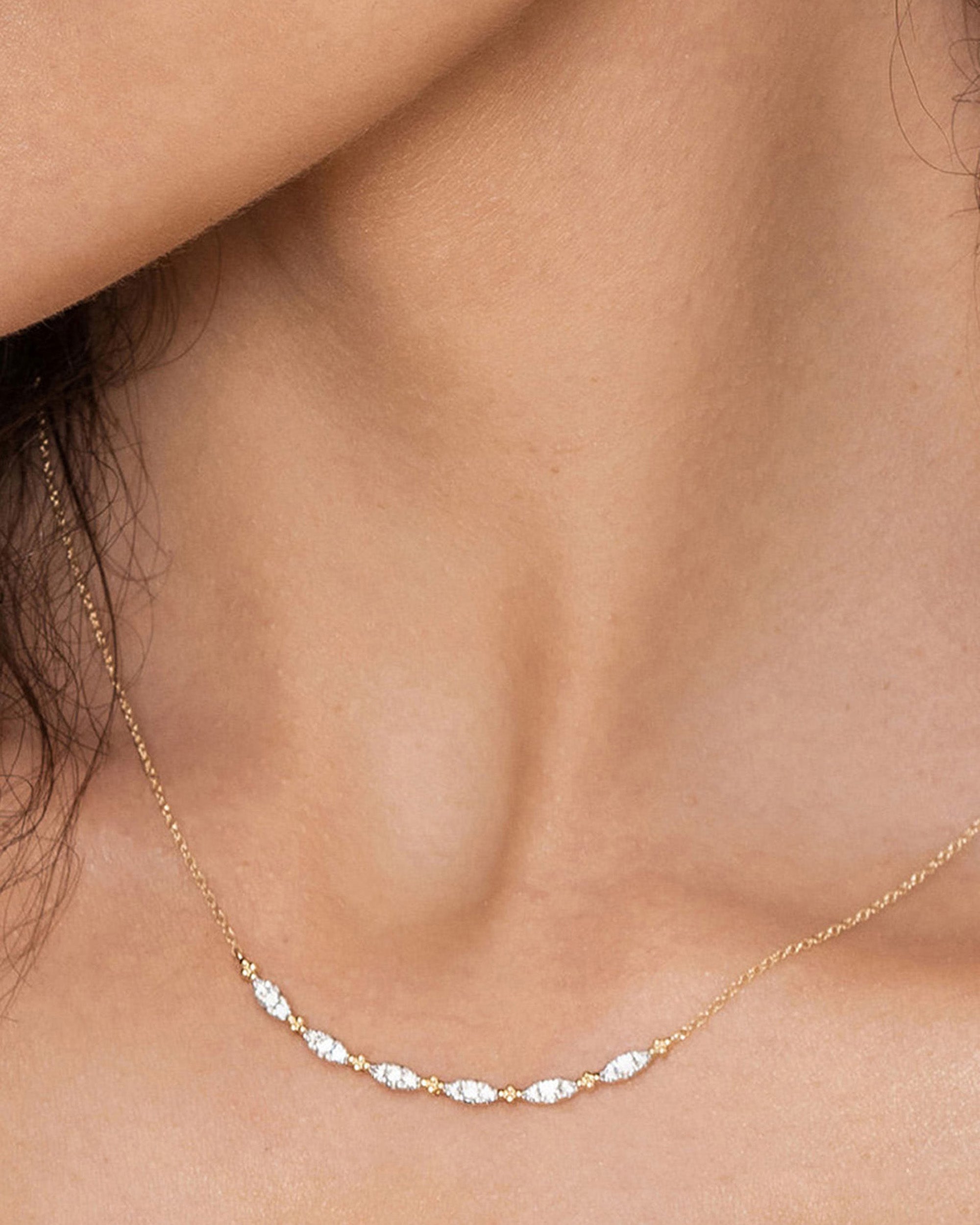 Diamond & 14k Gold Bujukan Marquise Necklace
