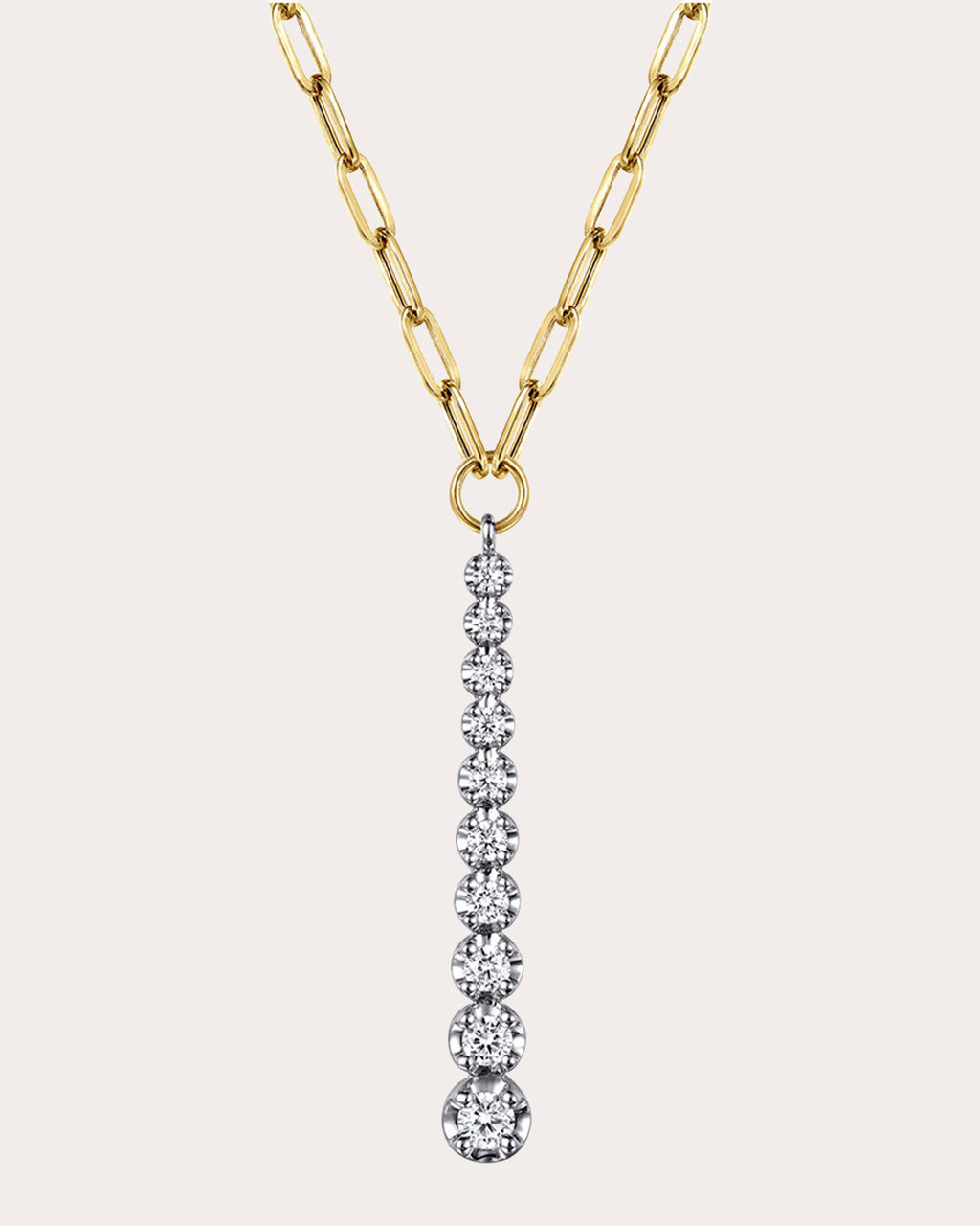 Diamond & 14k Gold Vertical Bar Necklace