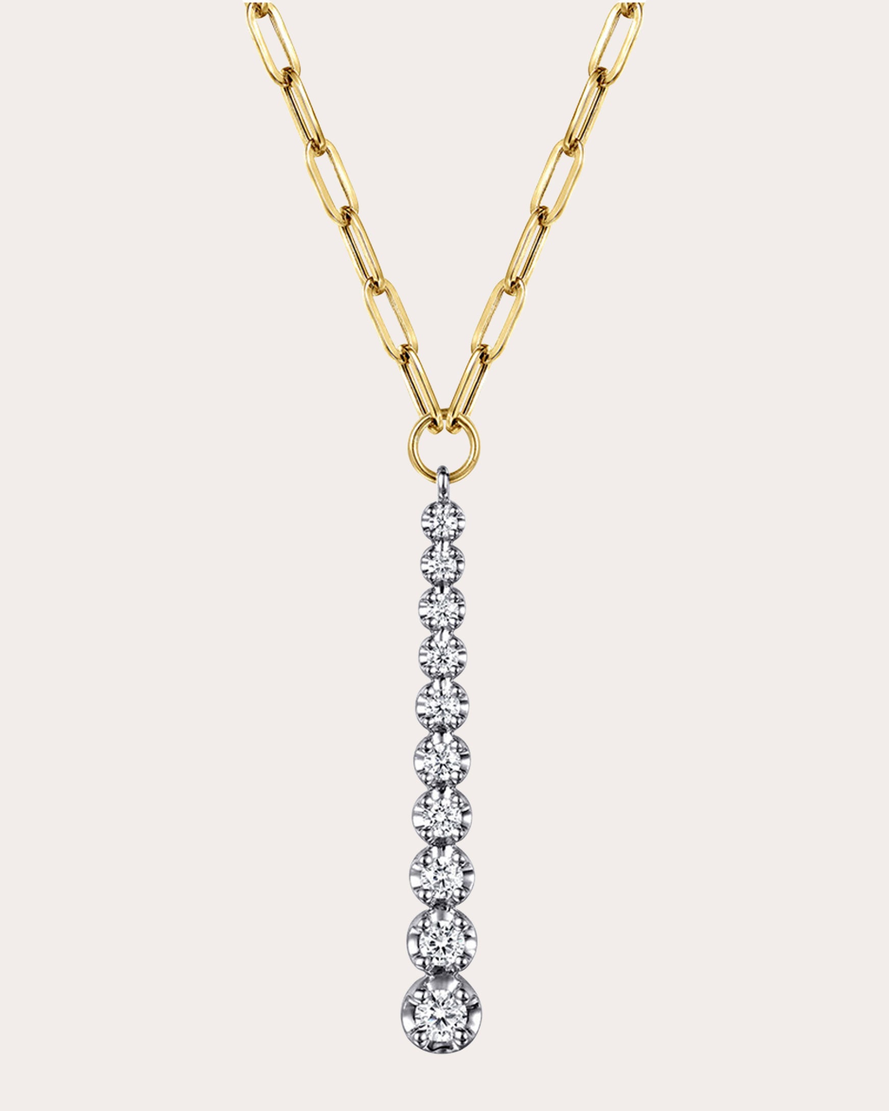 Diamond & 14k Gold Vertical Bar Necklace