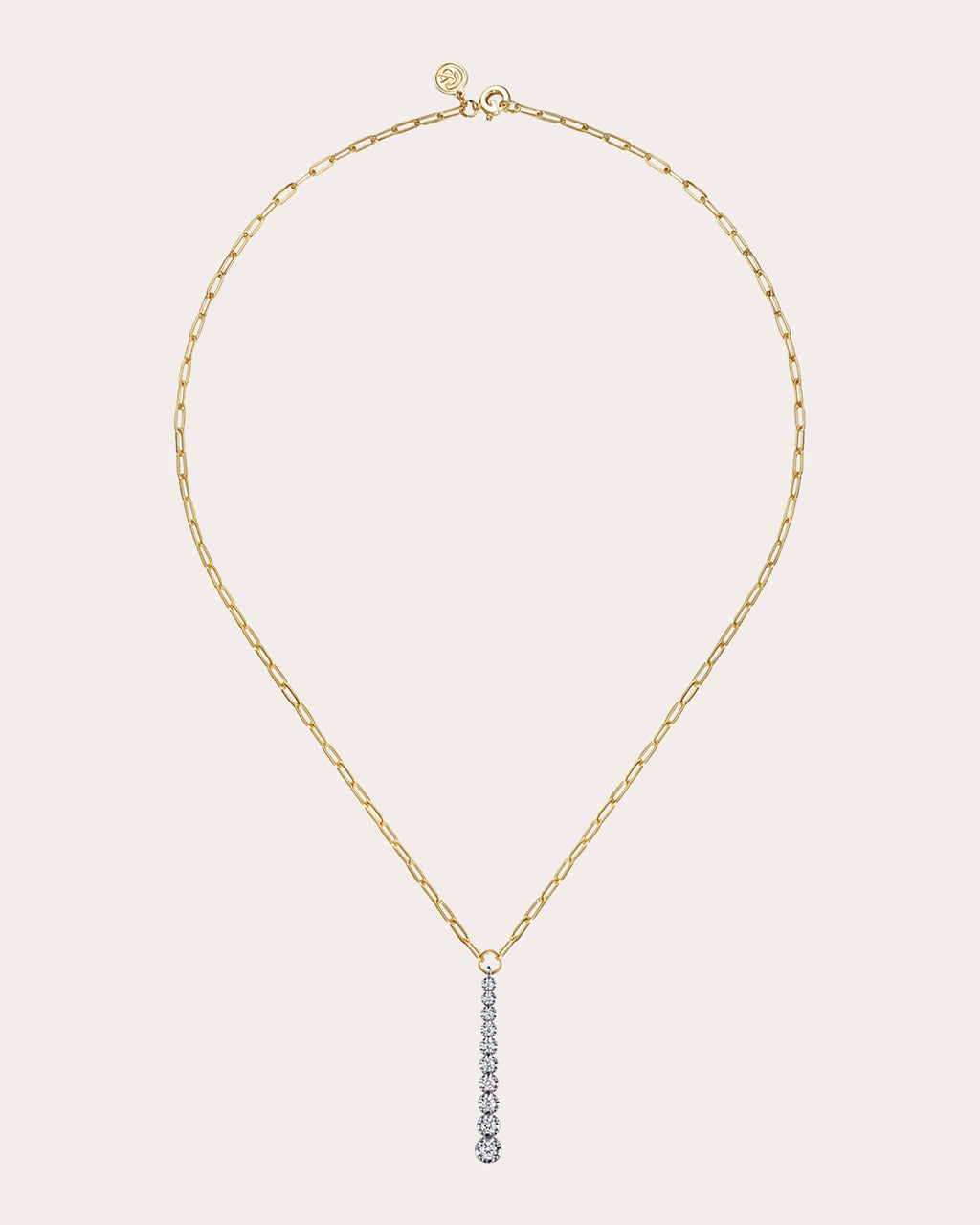 Diamond & 14k Gold Vertical Bar Necklace