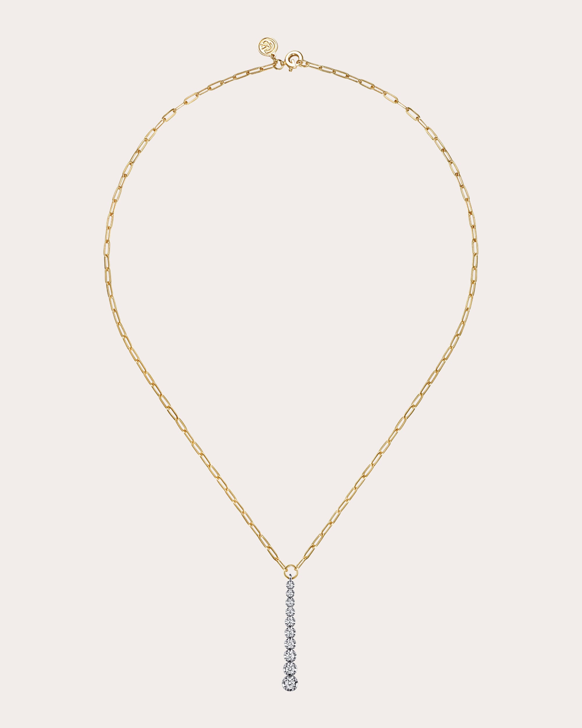 Diamond & 14k Gold Vertical Bar Necklace