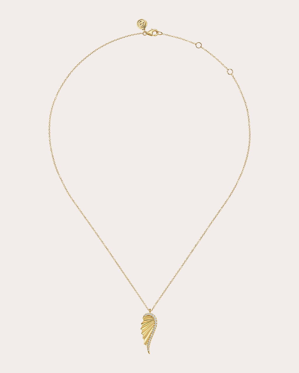 Diamond & 14k Gold Wing Pendant Necklace