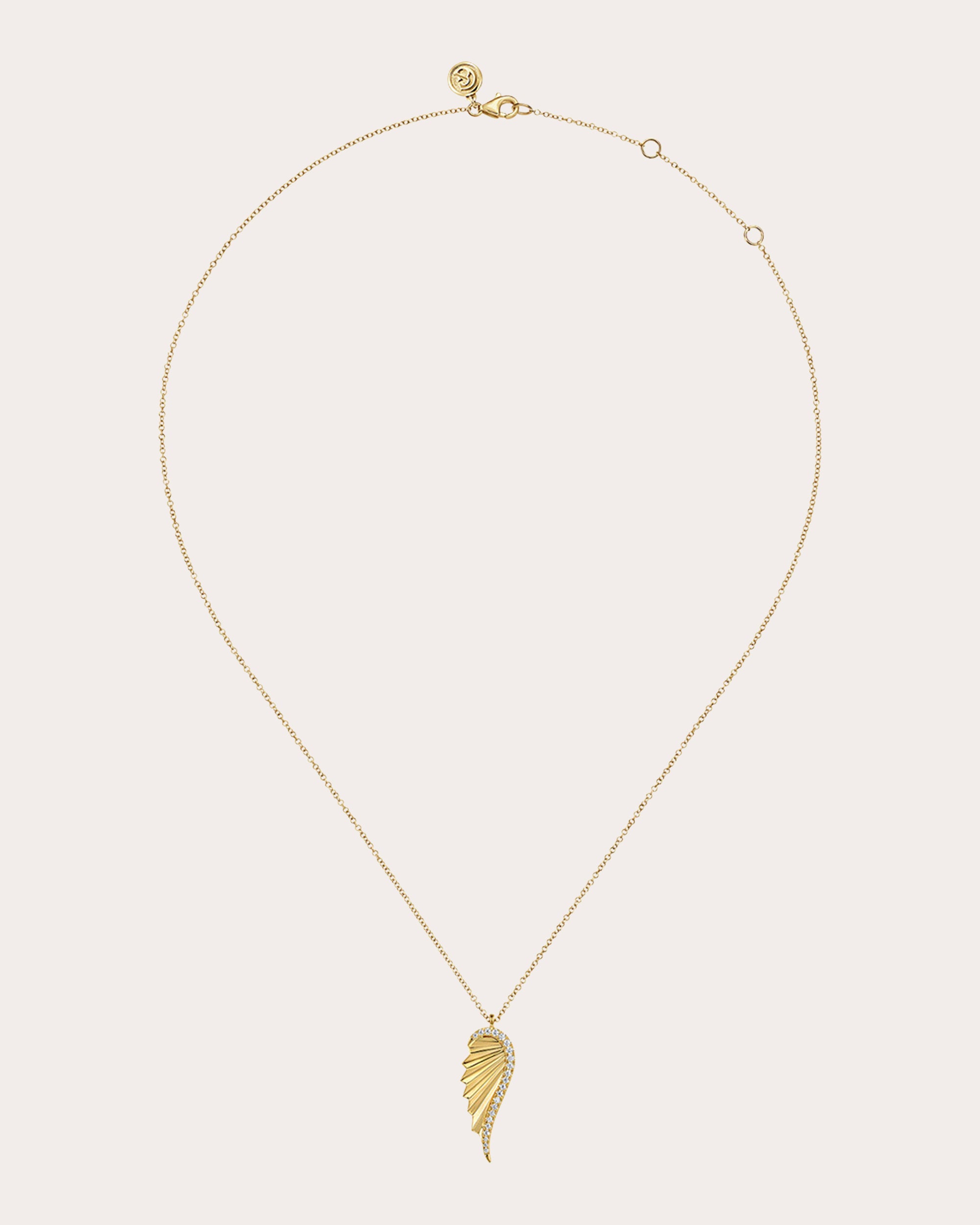 Diamond & 14k Gold Wing Pendant Necklace