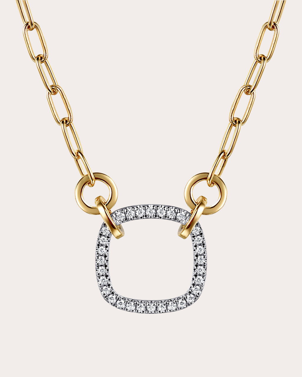 Diamond & 14k Gold Paperclip Pendant Necklace