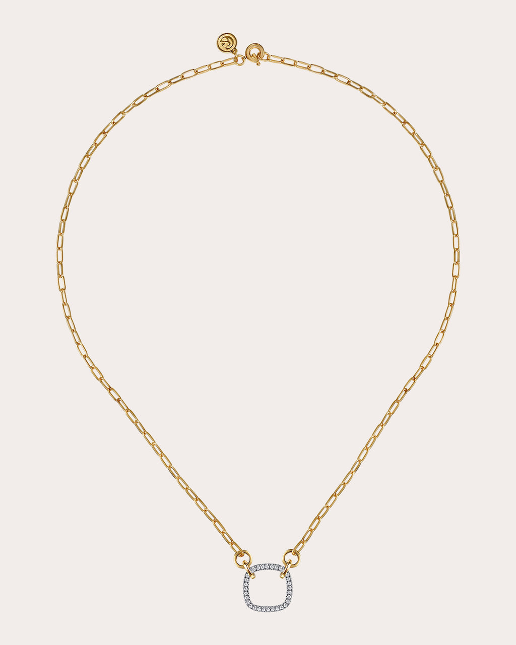 Diamond & 14k Gold Paperclip Pendant Necklace