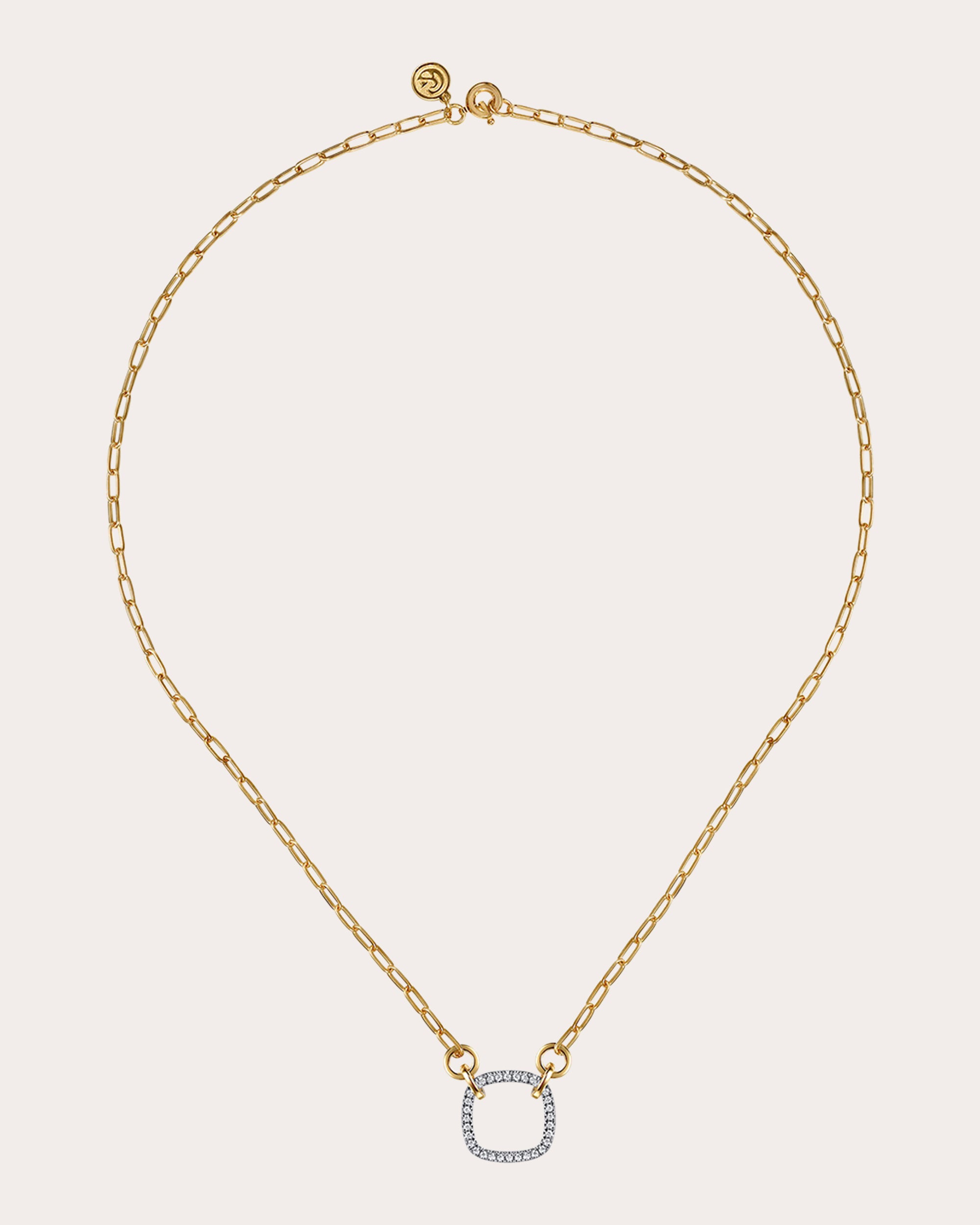 Diamond & 14k Gold Paperclip Pendant Necklace