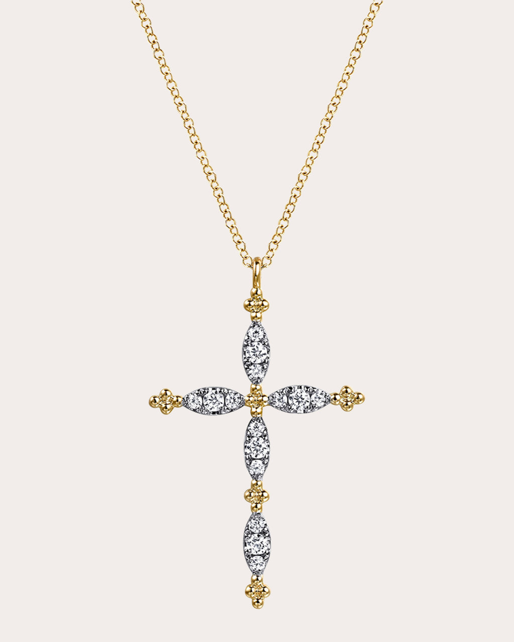 Diamond & 14k Gold Bujukan Cross Necklace