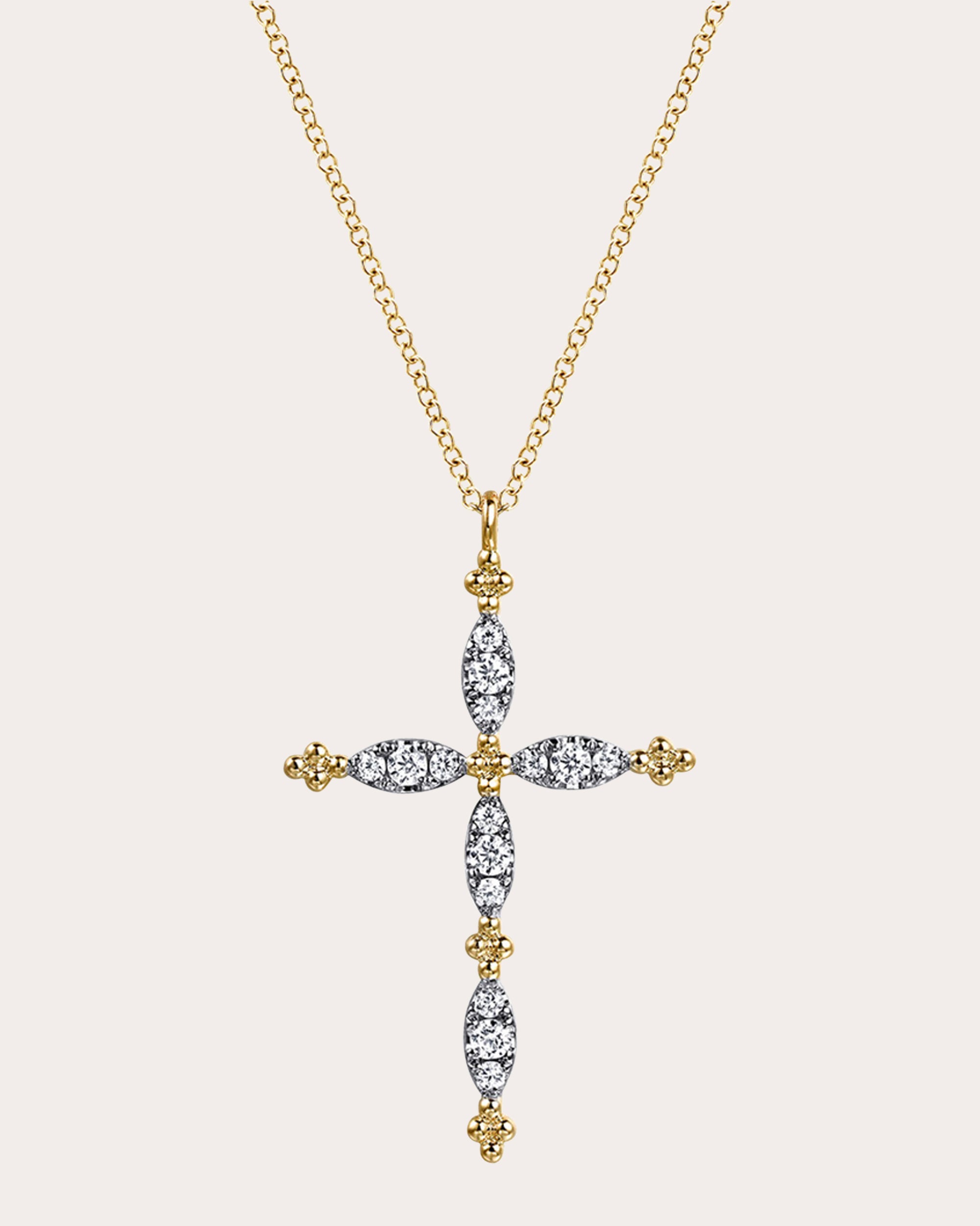 Diamond & 14k Gold Bujukan Cross Necklace