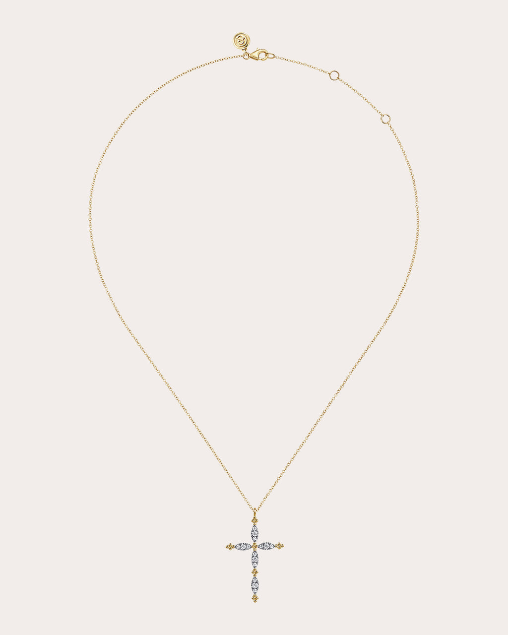 Diamond & 14k Gold Bujukan Cross Necklace
