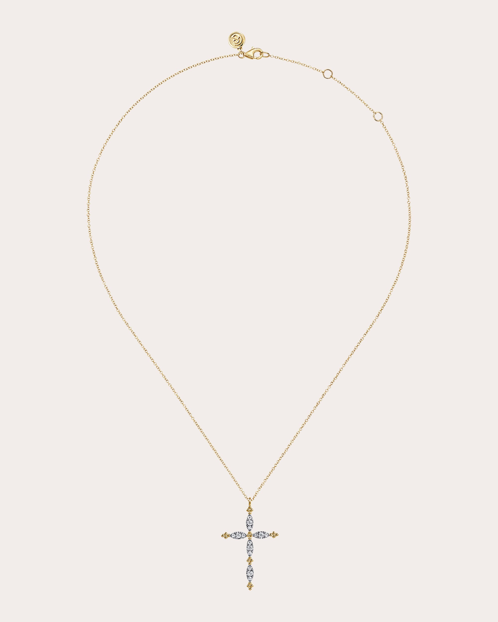 Diamond & 14k Gold Bujukan Cross Necklace