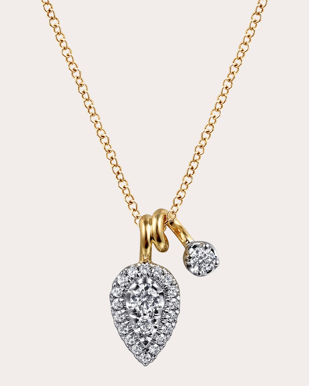 Diamond & 14k Gold Bujukan Teardrop Necklace