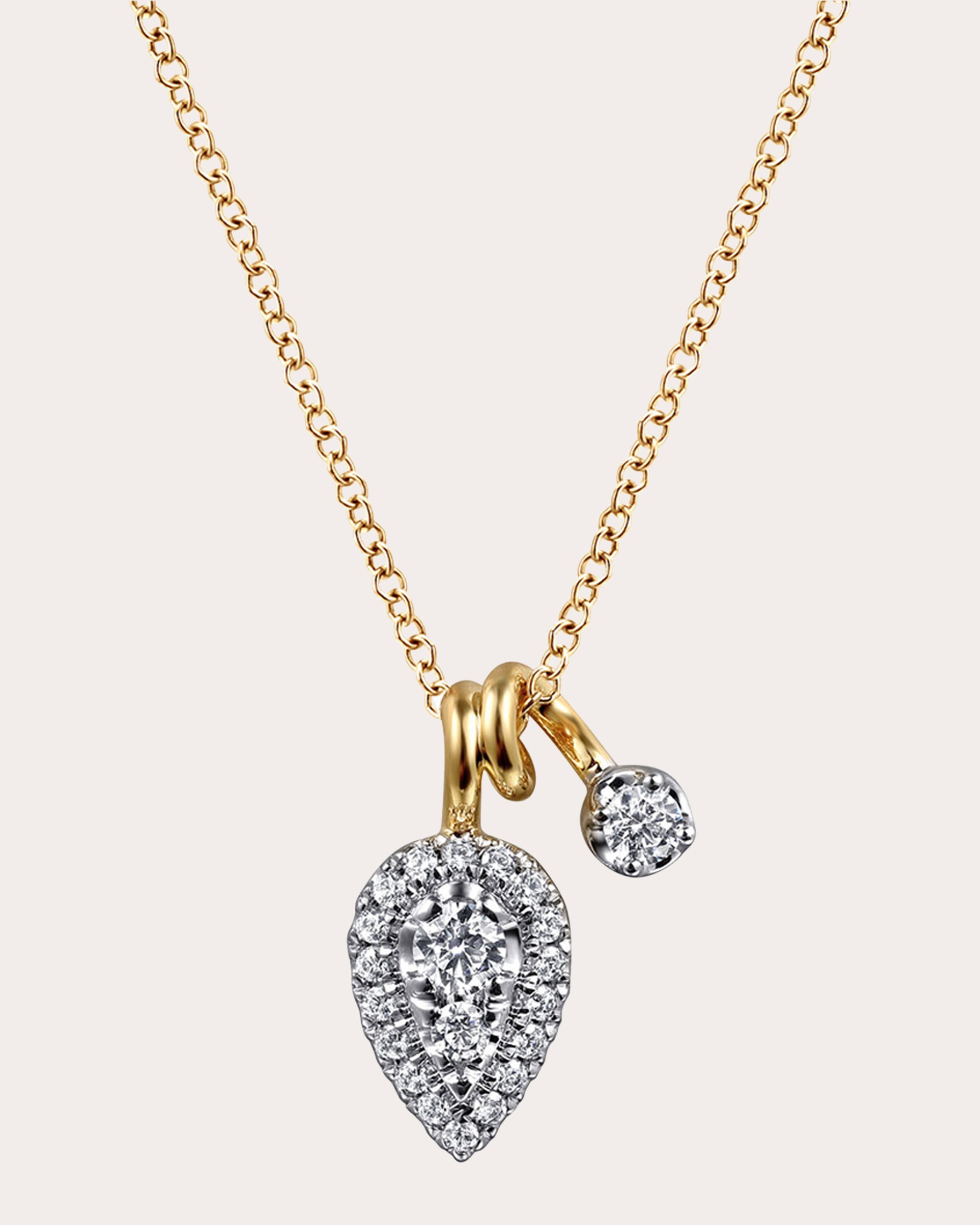 Diamond & 14k Gold Bujukan Teardrop Necklace