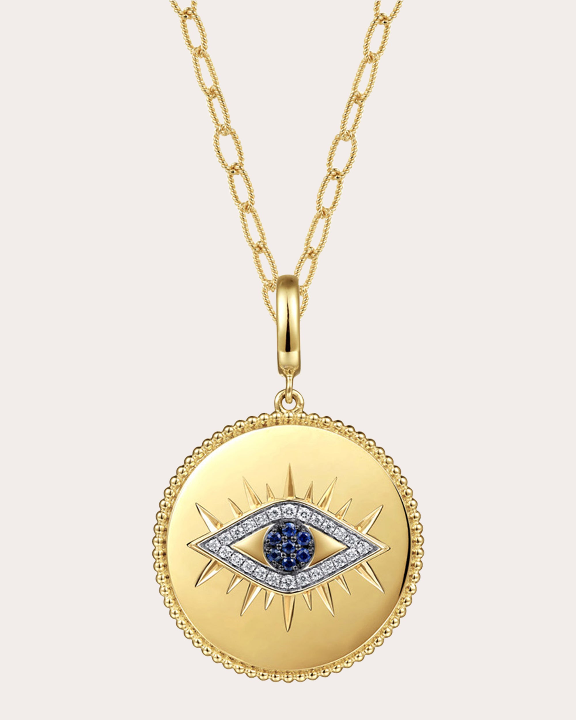 Sapphire & Diamond Bujukan Evil Eye Medallion