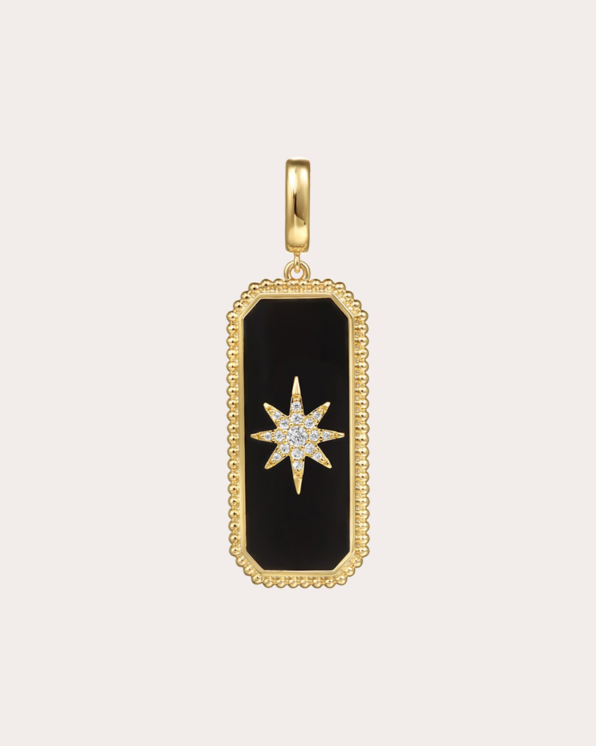 Onyx & Diamond Bujukan Star Dog Tag Pendant
