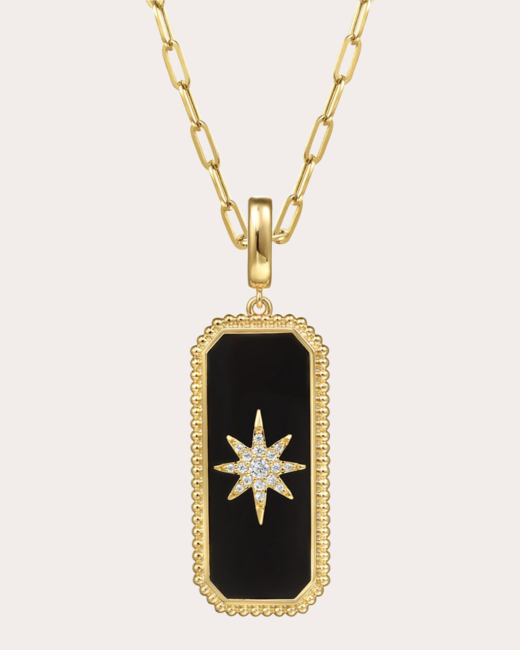 Onyx & Diamond Bujukan Star Dog Tag Pendant