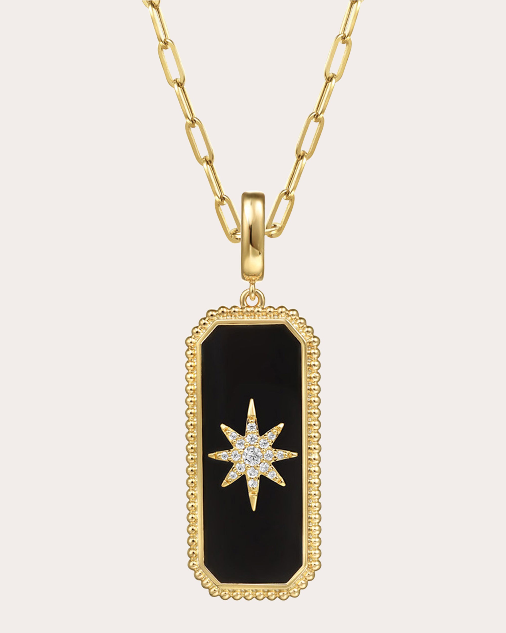 Onyx & Diamond Bujukan Star Dog Tag Pendant