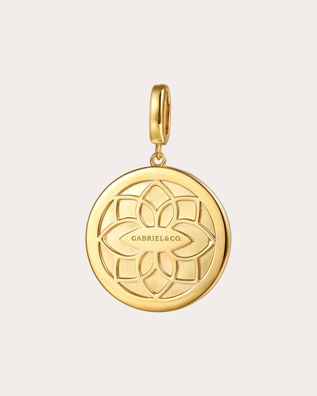 Diamond & 14k Gold M Initial Medallion