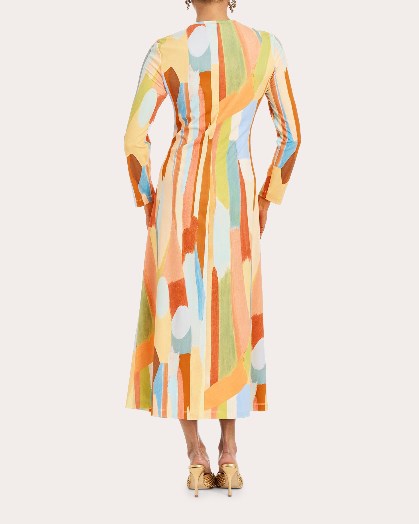 Gabriella Abstract Crepe Jersey Midi Dress
