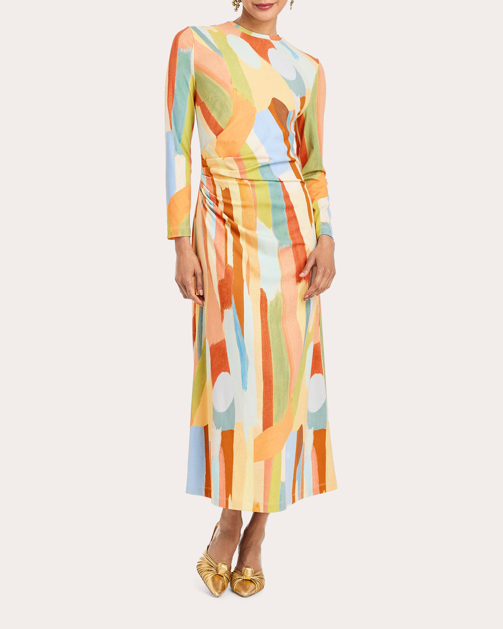 Gabriella Abstract Crepe Jersey Midi Dress
