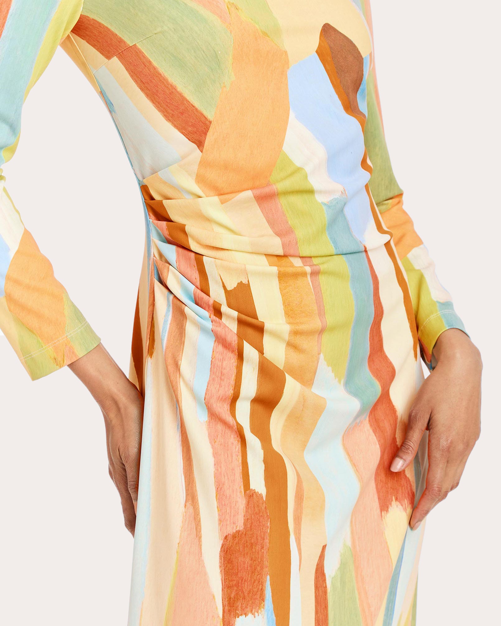 Gabriella Abstract Crepe Jersey Midi Dress