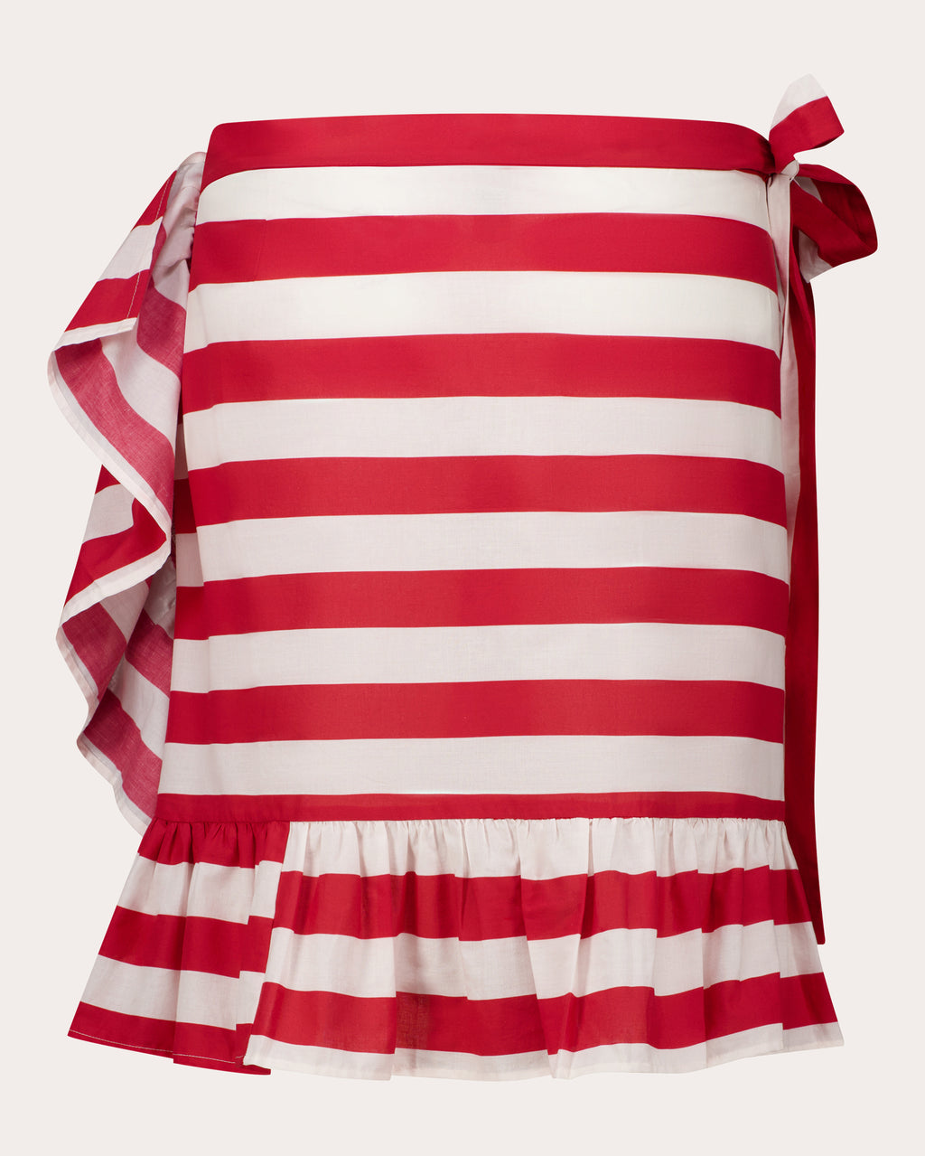 Gigi Stripe Cotton Ruffle Wrap Skirt