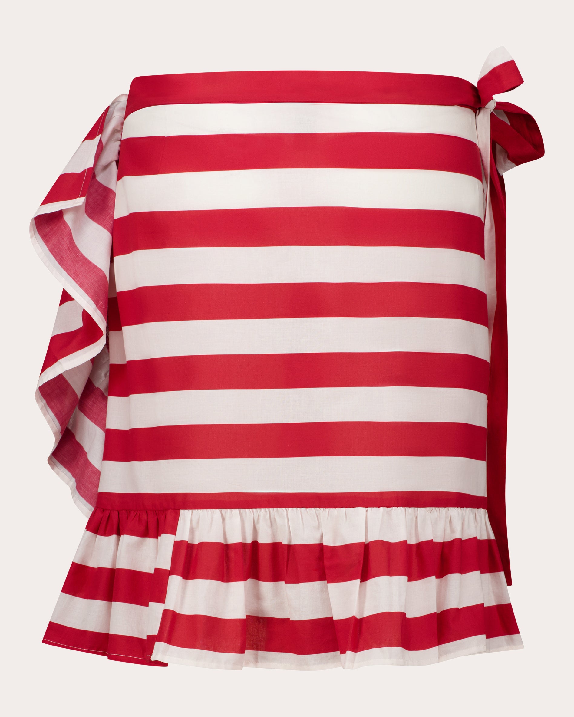 Gigi Stripe Cotton Ruffle Wrap Skirt
