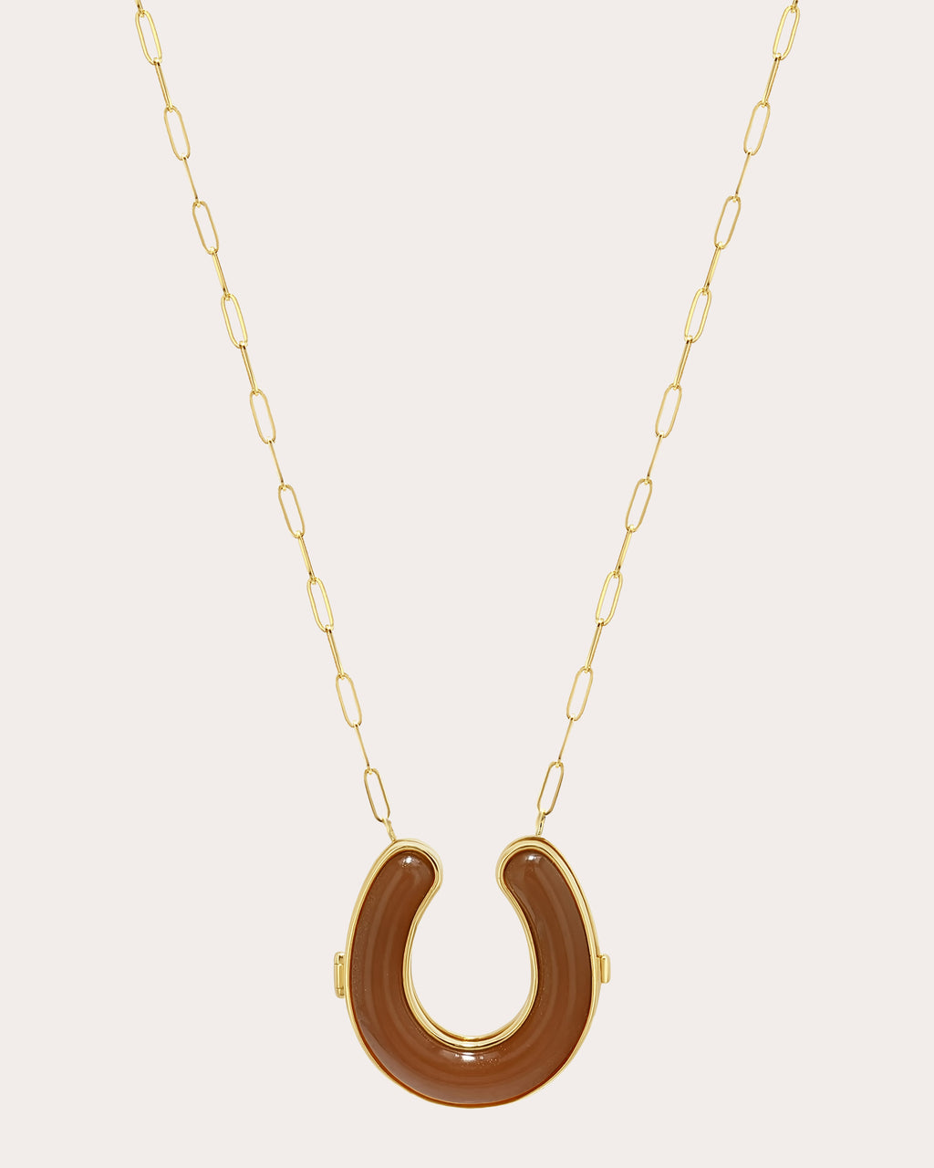 Brown Moonstone & Diamond Good Luck Locket Necklace
