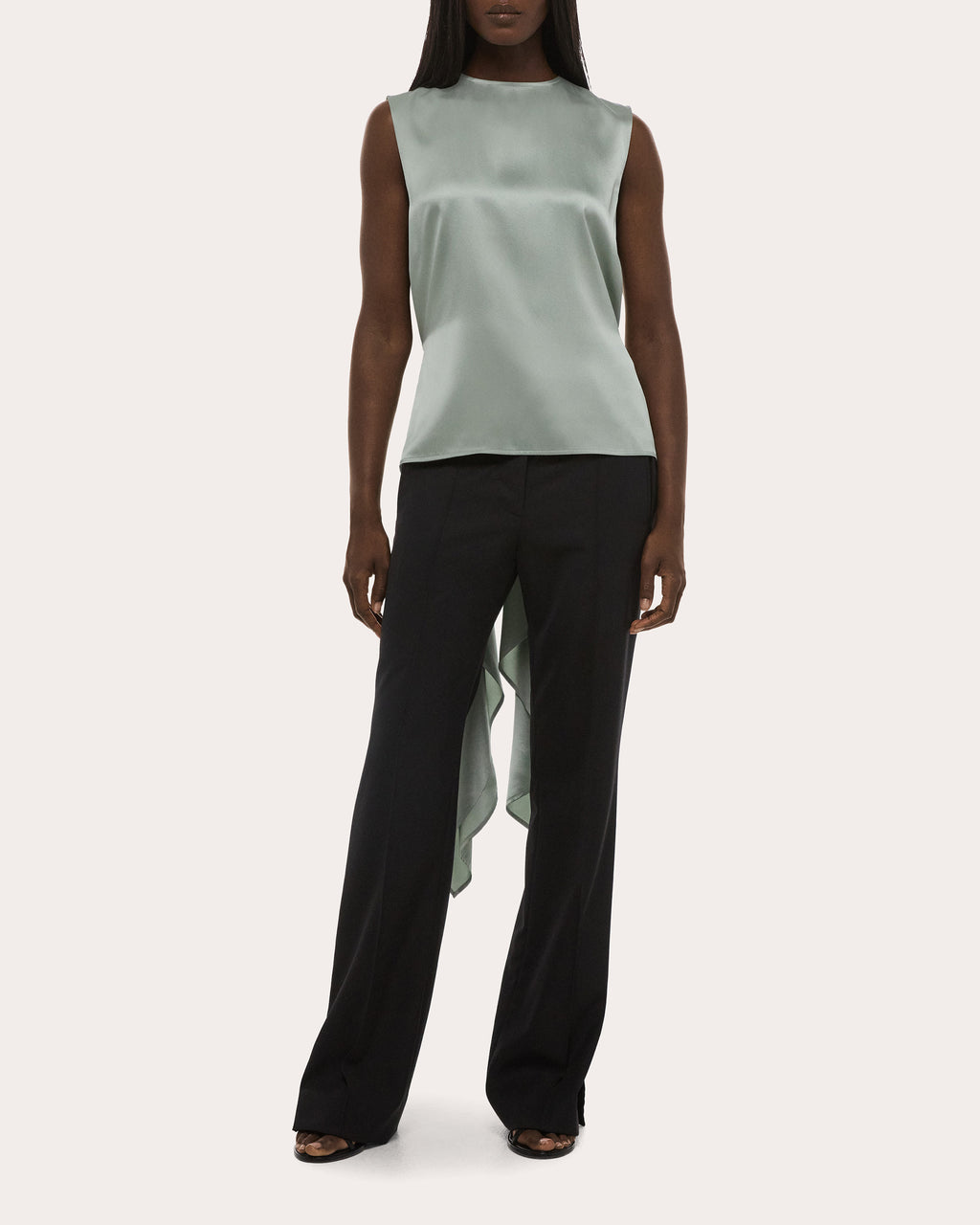 Silk Reversible Draped Scarf Top