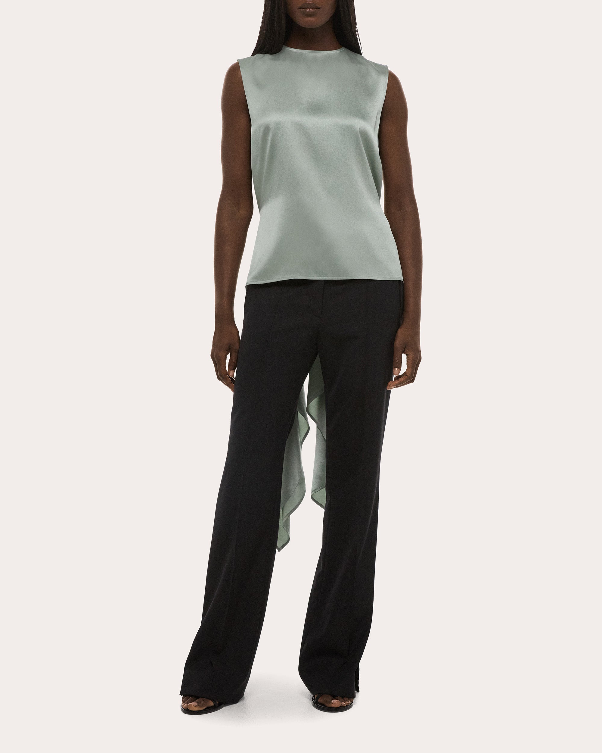 Silk Reversible Draped Scarf Top