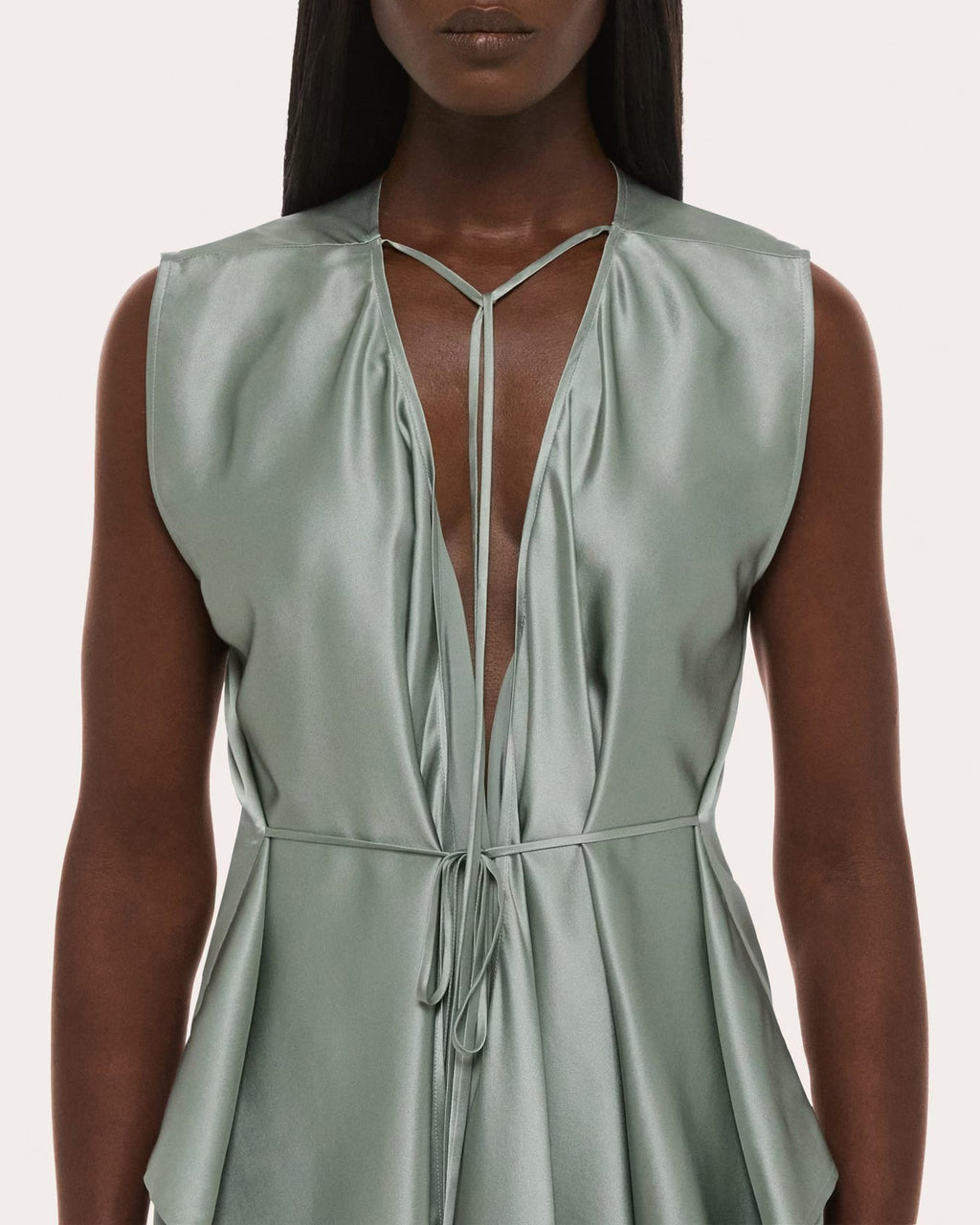 Silk Reversible Draped Scarf Top