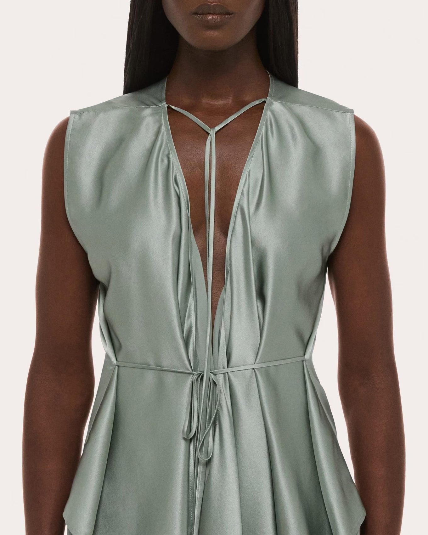 Silk Reversible Draped Scarf Top