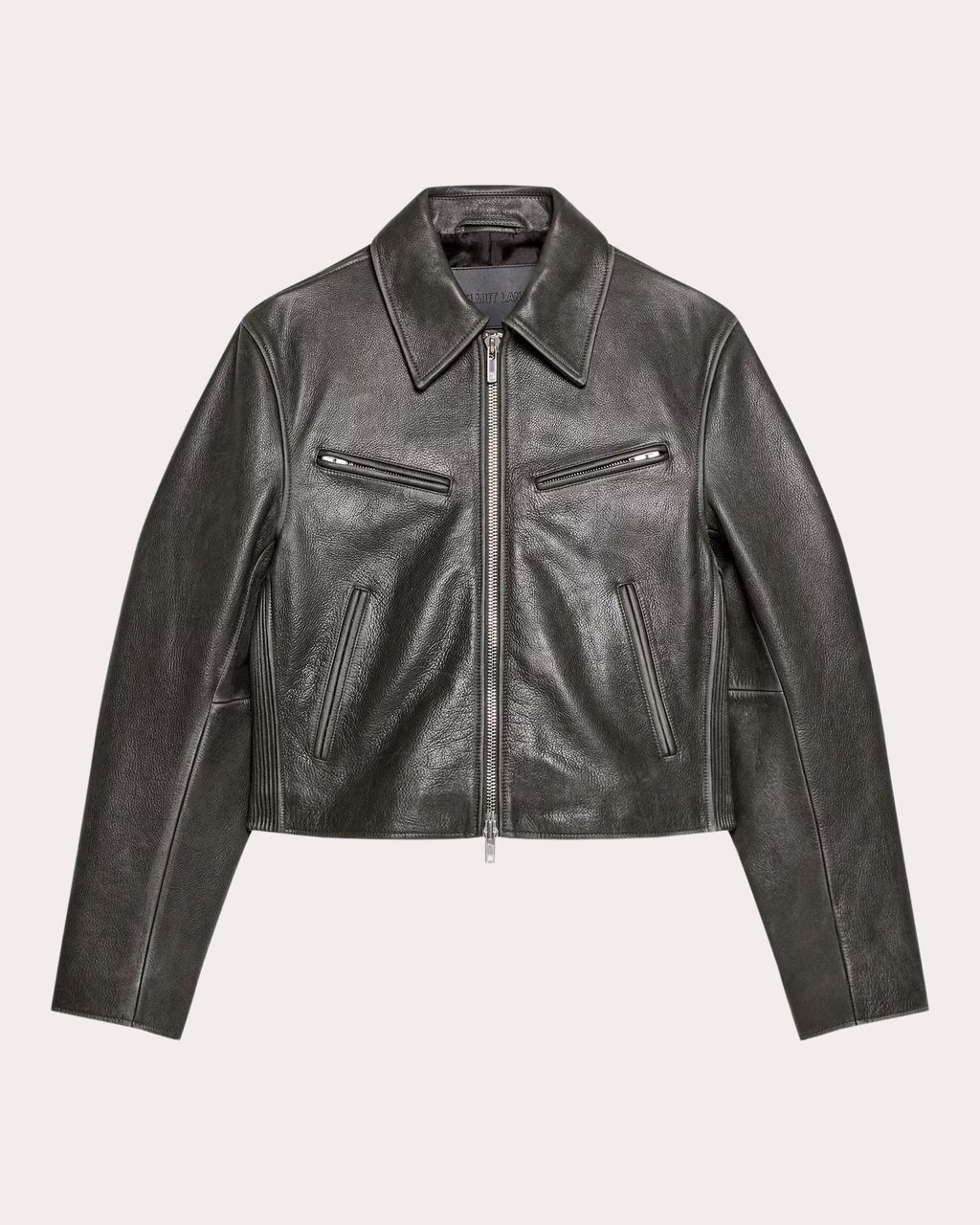 Distressed Leather Biker Jacket