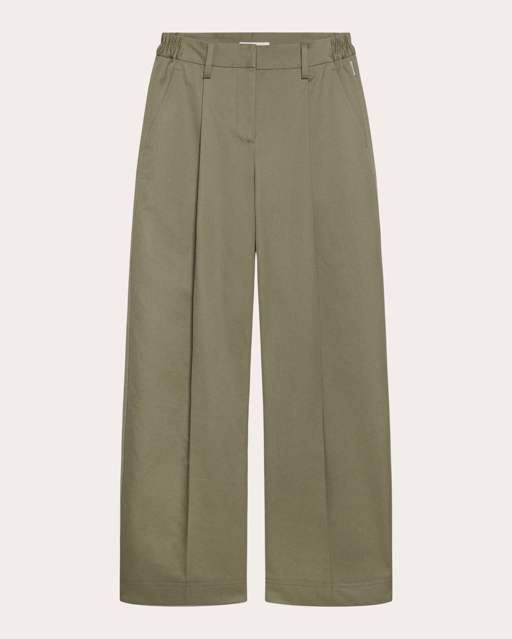 Cotton Chino Twill Pleated Barrel Trousers