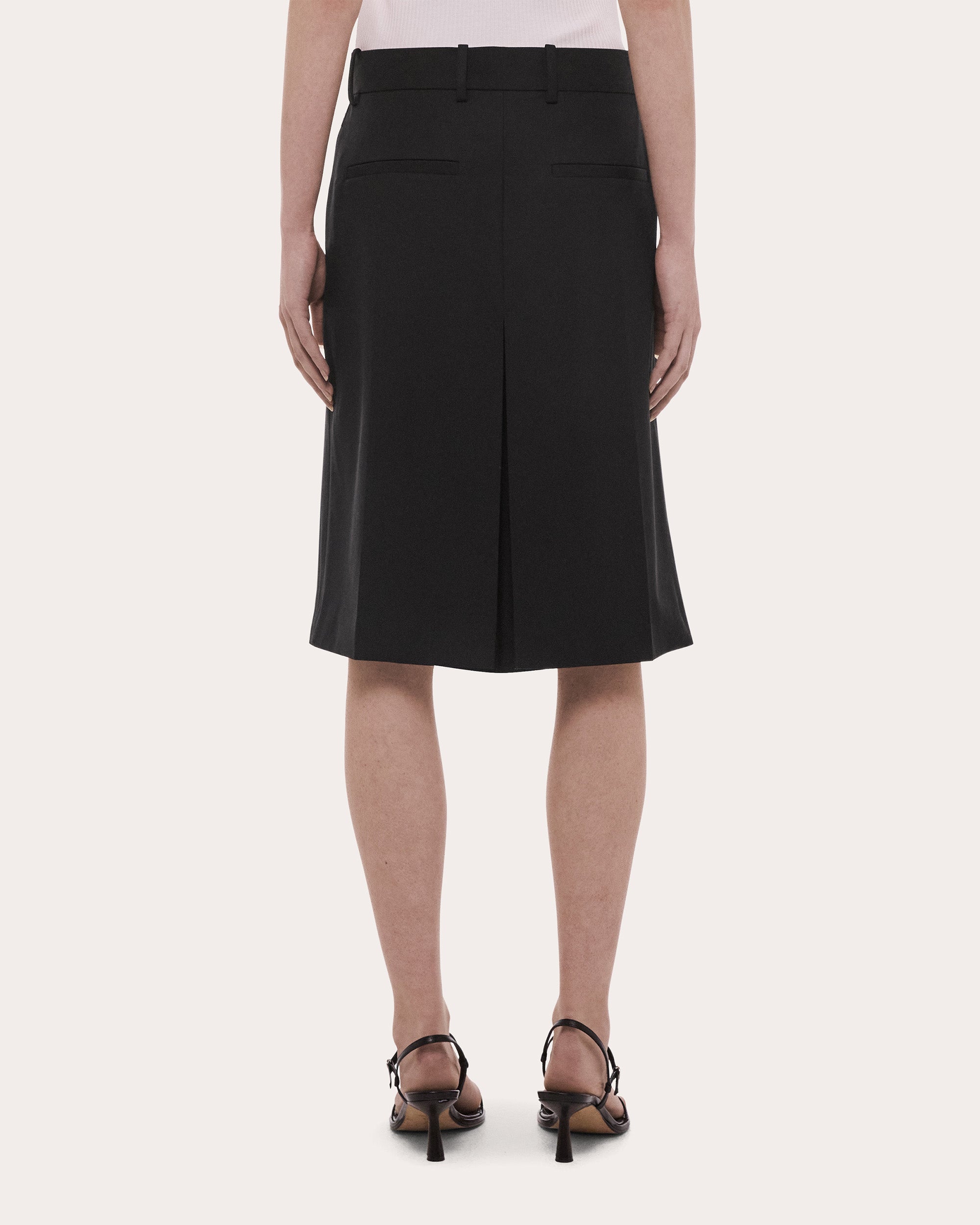 Wool Gabardine Wardrobe Midi Skirt
