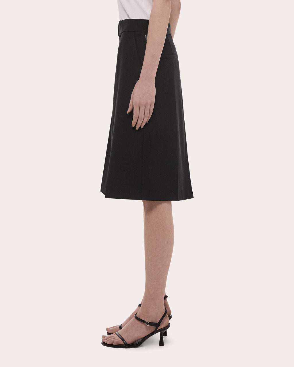 Wool Gabardine Wardrobe Midi Skirt