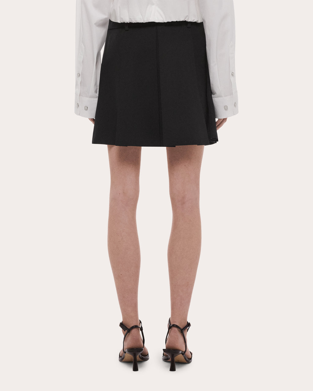 Wool Gabardine Wardrobe Pleated Mini Skirt
