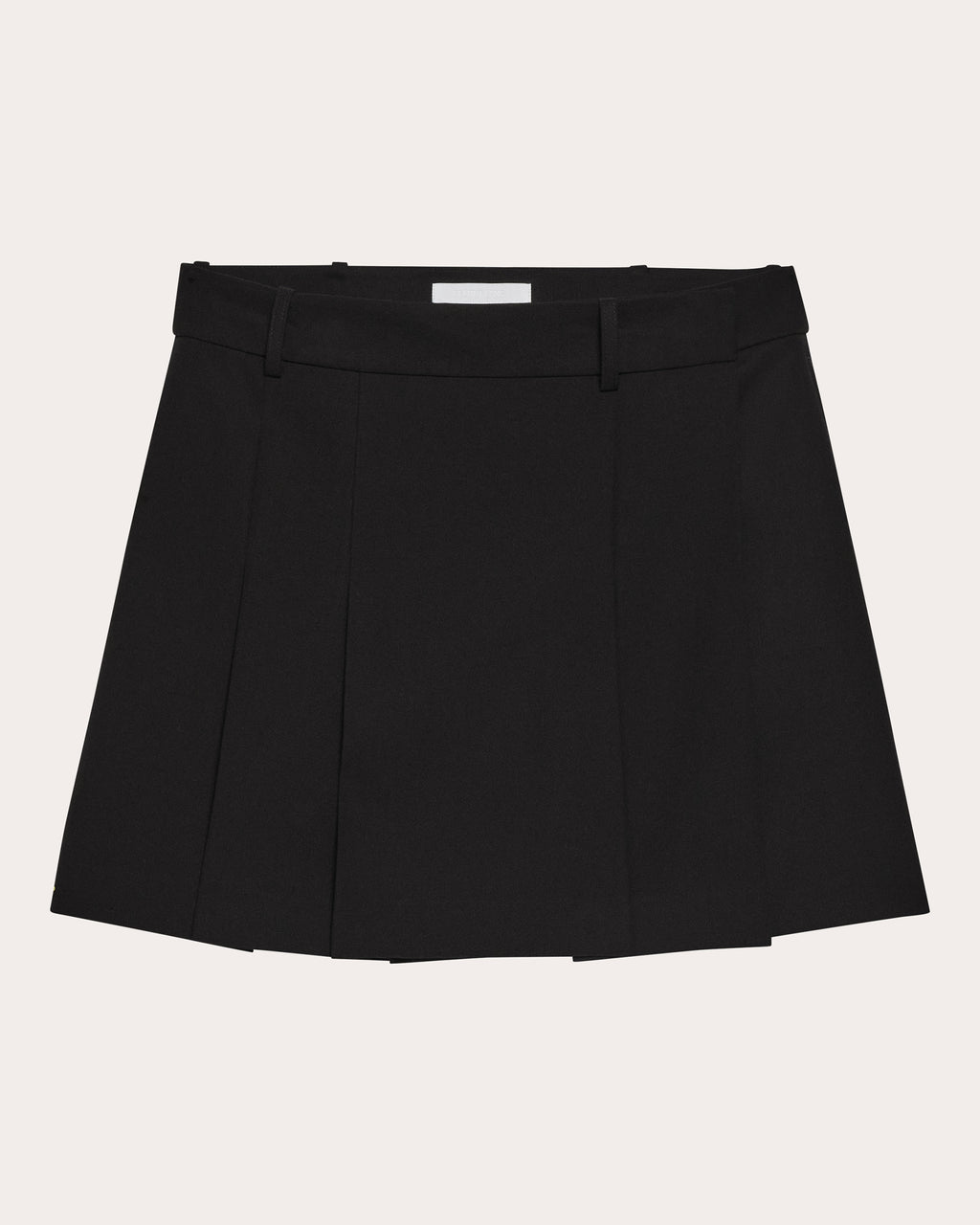 Wool Gabardine Wardrobe Pleated Mini Skirt