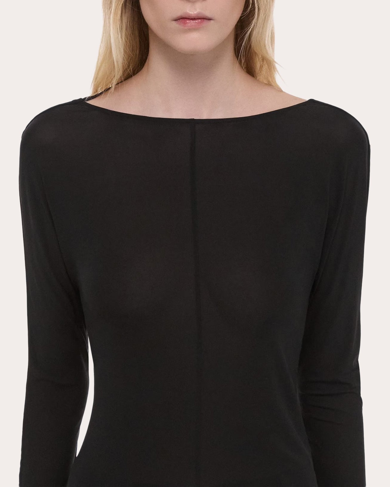 Stretch Jersey Draped Cowl Back Top