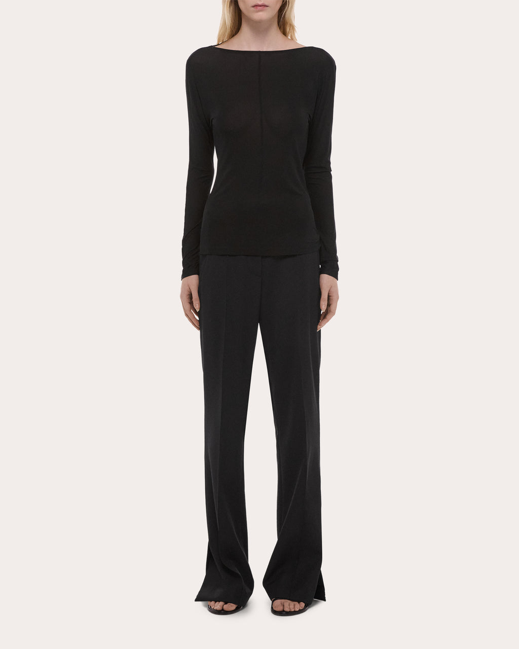 Stretch Jersey Draped Cowl Back Top