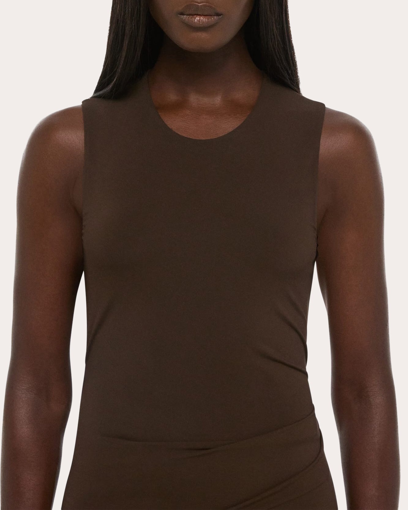 Jersey Twisted Drape Sleeveless Dress