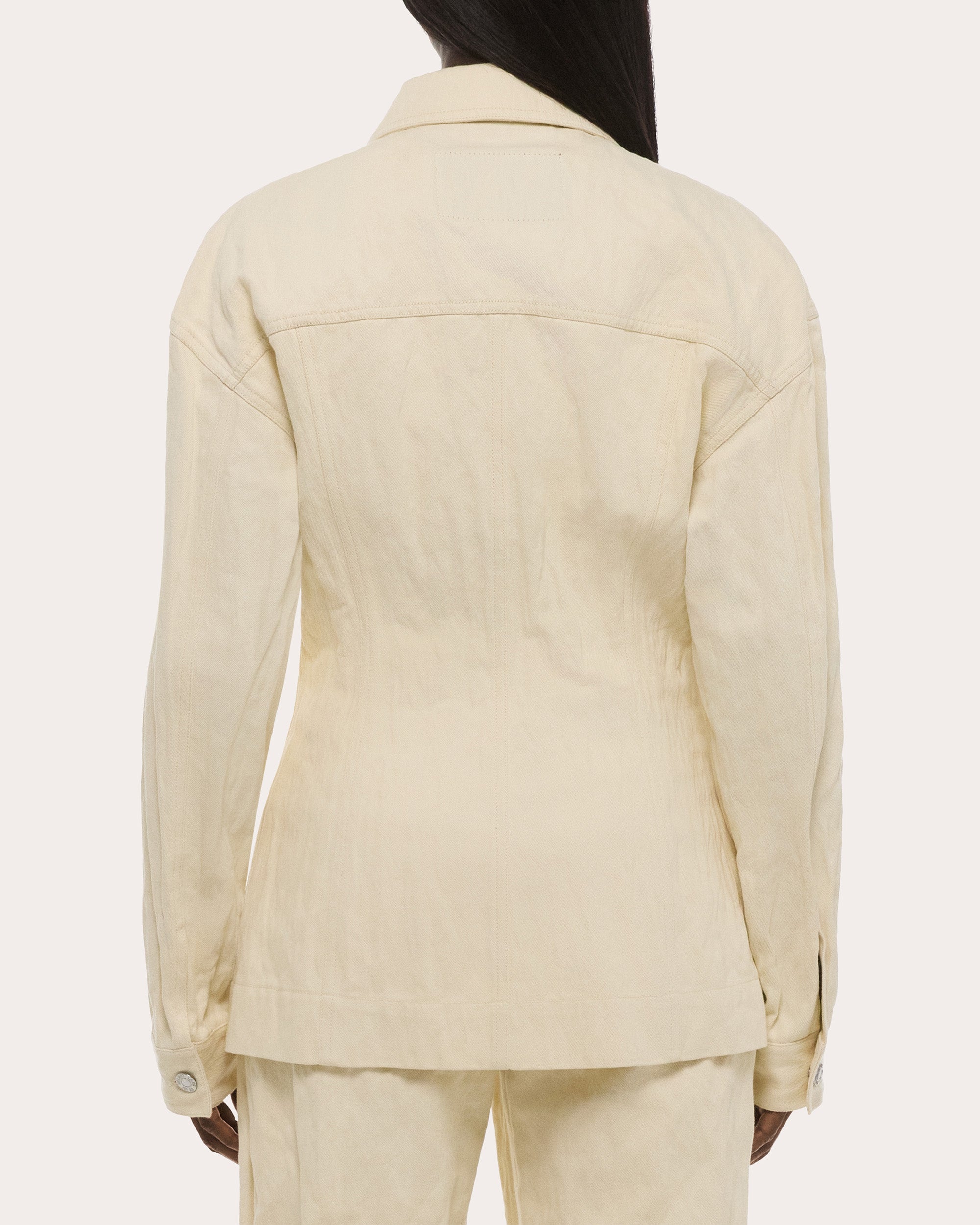 Crushed Metallic Twill Trucker Jacket